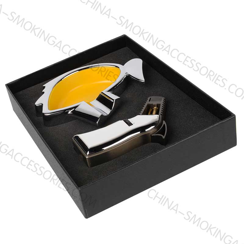 Cigar Gift Set Cigar Ashtray and Lighter Custom colors Z204