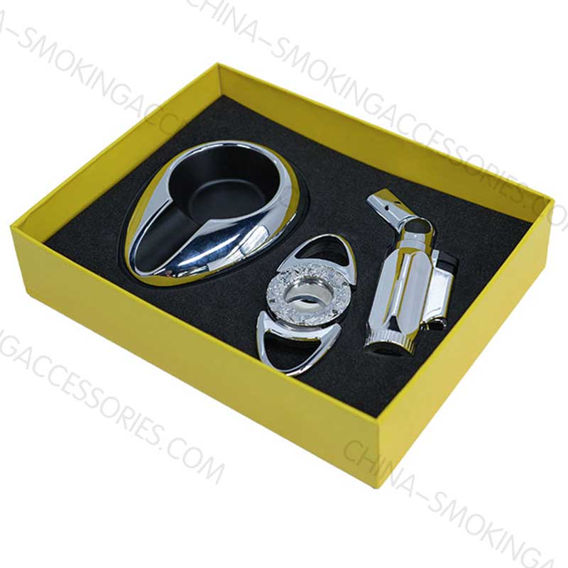 Personalized cigar accessories gift sets Cigar Cutter Lighter Ashtray Gift Sets Z605