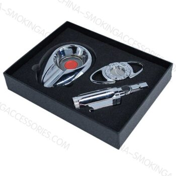 China Factory Cigar Accessories Gift set Cigar Cutter Lighter Ashtray Gift Sets Z605