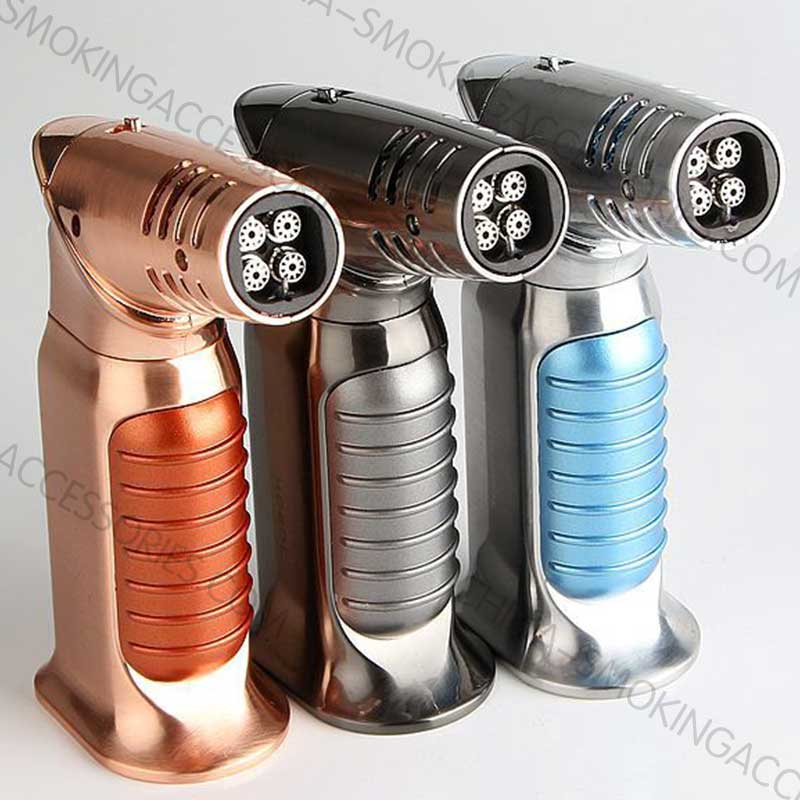 wholesale lighters suppliers Quad Flames Butane Cigar Lighter Custom