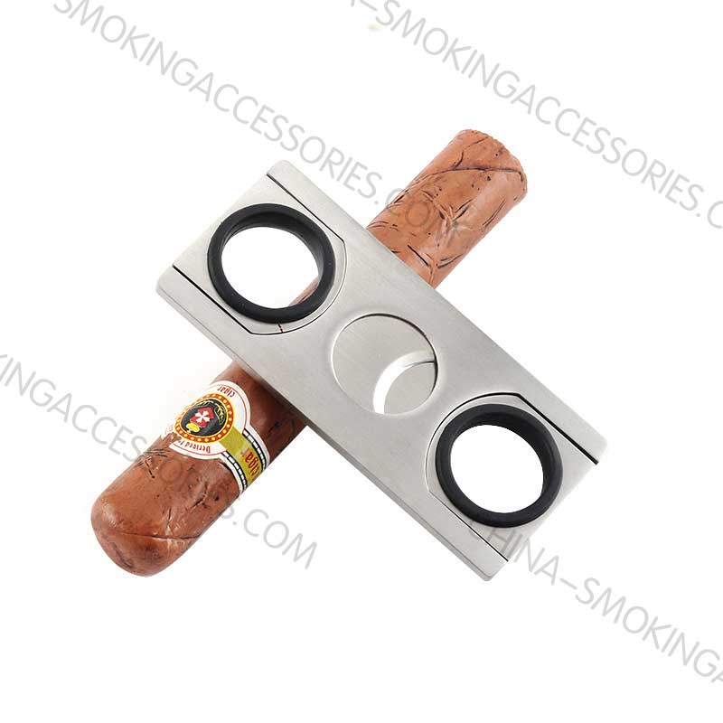Custom Cigar Cutters bulk Cigar Cutter Stainless Steel Double Blade Guillotine Scissors CS025