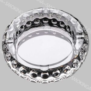 Round Crystal Cigarette Ashtray Glass Custom Logo Transparent Luxury Gift-giving AS548-01