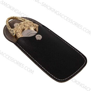 customize leather cigar case with cutter