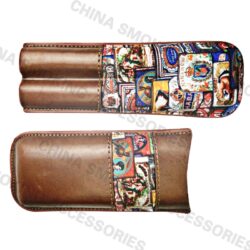 Leather Cigar Pouch with a Pocket for Cigar Cutter KR1012