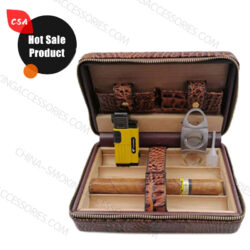 Travel Leather Cigar Case Box Humidor KV7001