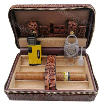 travel leather cigar case box humidor KV7001